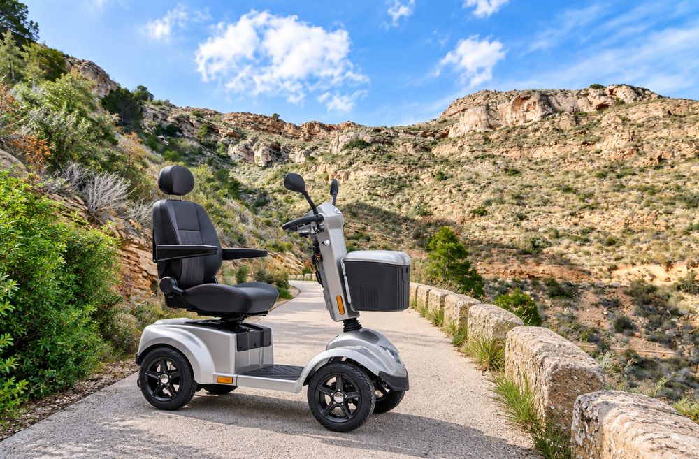 KETTAL Q800 mobility scooter on a mountain road on the Costa del Sol